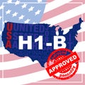 Approved stamp on H1-B Visa. Royalty Free Stock Photo