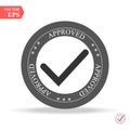 Approved stamp, label, sticker or stick flat icon