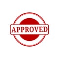 Approved. stamp. red round grunge approved sign. Grunged approve stamp Royalty Free Stock Photo
