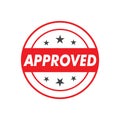 Approved. stamp. red round grunge approved sign Royalty Free Stock Photo