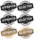 Approved Stamp Seal Rejected Stamp Seal Logo Royalty Free Stock Photo