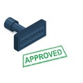 Approved stamping. Green approved stamp. Vector flat. Royalty Free Stock Photo
