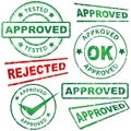 Approved stamps Royalty Free Stock Photo