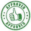 Approved thumb rubber stamp Royalty Free Stock Photo