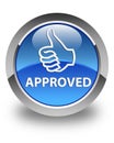 Approved (thumbs up icon) glossy blue round button