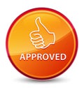 Approved (thumbs up icon) special glassy orange round button