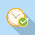 Approved timer icon flat vector. Team go