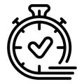 Approved timer icon, outline style