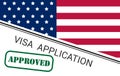 Approved USA viza H-1B. Visa in the United States temporary work for foreign skilled workers in specialty occupation. Royalty Free Stock Photo