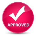 Approved (validate icon) elegant pink round button