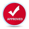 Approved (validate icon) flat prime red round button Royalty Free Stock Photo