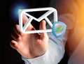 Approved and verified Email symbol displayed on a futuristic int