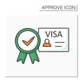 Approved visa color icon