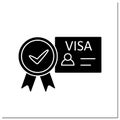 Approved visa glyph icon