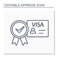 Approved visa line icon