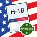 Approved Visa Type H1B temporary work for workers Royalty Free Stock Photo