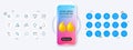 Approved, Wallet and Package box line icons. For web app, printing. Phone mockup with 3d quotation icon. Vector