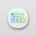 Approved website app icon