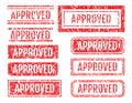 Approved Word Rubber Stamps Grunge Style Set Royalty Free Stock Photo