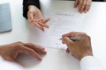 Approving and signing contracts concept Royalty Free Stock Photo