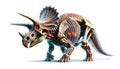 Anatomical illustration of Triceratops on white background. Generative Ai Royalty Free Stock Photo