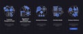 Apps created with low code night mode onboarding mobile app screen