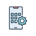 Color illustration icon for Apps Develop, smartphone and gadget Royalty Free Stock Photo