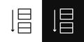 Apps sort icon set. arrange alphabet order vector symbol. alphabetical organize button pictogram in black filled and outlined