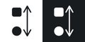 Apps sort icon set. arrange alphabet order vector symbol. alphabetical organize button pictogram in black filled and outlined
