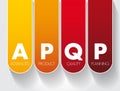 APQP Advanced Product Quality Planning - structured process aimed at ensuring customer satisfaction with new products or processes