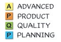 APQP initials in colored 3d cubes with meaning Royalty Free Stock Photo