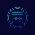 APR icon, Annual percentage rate linear design