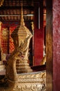 Royal Funeral Urn golden casket at Wat Xieng thong. Luang Prabang, Laos