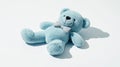 Blue Teddy Bear Toy on a White Background Royalty Free Stock Photo