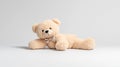 Cream Teddy Bear Toy on a White Background Royalty Free Stock Photo