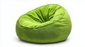 Green Beanbag Chair on a White Background Royalty Free Stock Photo
