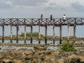 People going to the Sufr tower at Cloud 9, Siargao, Philippines, Apr 27, 2019 Royalty Free Stock Photo