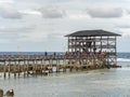 People going to the Sufr tower at Cloud 9, Siargao, Philippines, Apr 27, 2019 Royalty Free Stock Photo