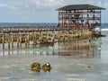 People going to the Sufr tower at Cloud 9, Siargao, Philippines, Apr 27, 2019 Royalty Free Stock Photo