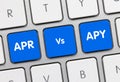 APR Vs APY - Inscription on Blue Keyboard Key