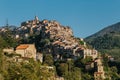 Apricale Italian medieval village, golden hour landscape