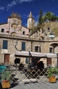 Apricale village, Liguria, Italy. The central squa