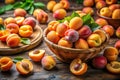 Apricot collection a diverse selection. generated using AI.