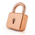 Apricot color lock 3D render icon design isolated on transparent background