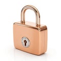 Apricot color lock 3D render icon design isolated on transparent background