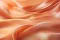 Apricot colour silk satin wave drapery abstract background