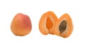 Apricot cut in half Royalty Free Stock Photo