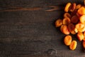 Apricot dried fruits on wooden dark background Royalty Free Stock Photo