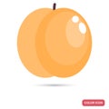 Apricot fruit color flat icon