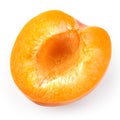 Apricot. Half isolated on a white background. Royalty Free Stock Photo